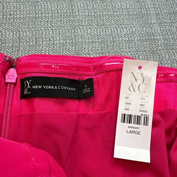 Event Strapless Dress size Large Bright Pink Y2K Party Formal Cocktail New - Picture 2 of 9